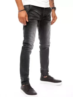 Jeansy Męskie>Dstreet Spodnie męskie czarne UX3805