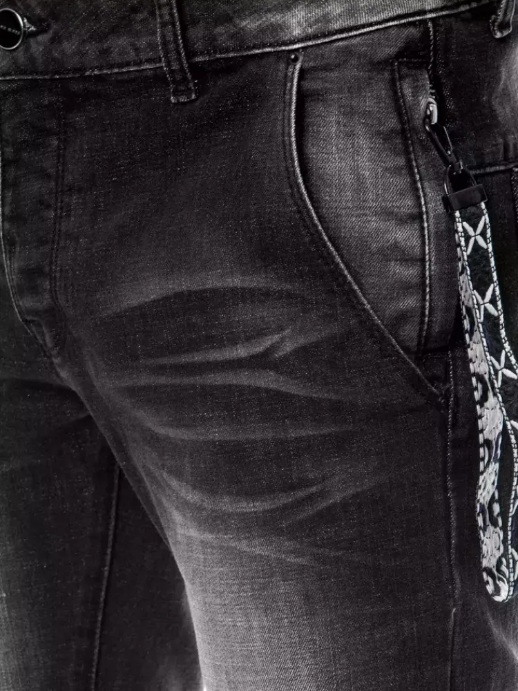 Jeansy Męskie>Dstreet Spodnie męskie czarne UX3805