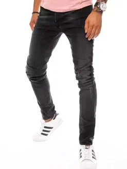 Jeansy Męskie>Dstreet Spodnie męskie czarne UX3800