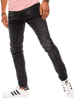 Jeansy Męskie>Dstreet Spodnie męskie czarne UX3800