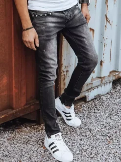 Jeansy Męskie>Dstreet Spodnie męskie czarne UX3825