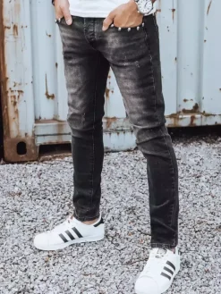 Jeansy Męskie>Dstreet Spodnie męskie czarne UX3825