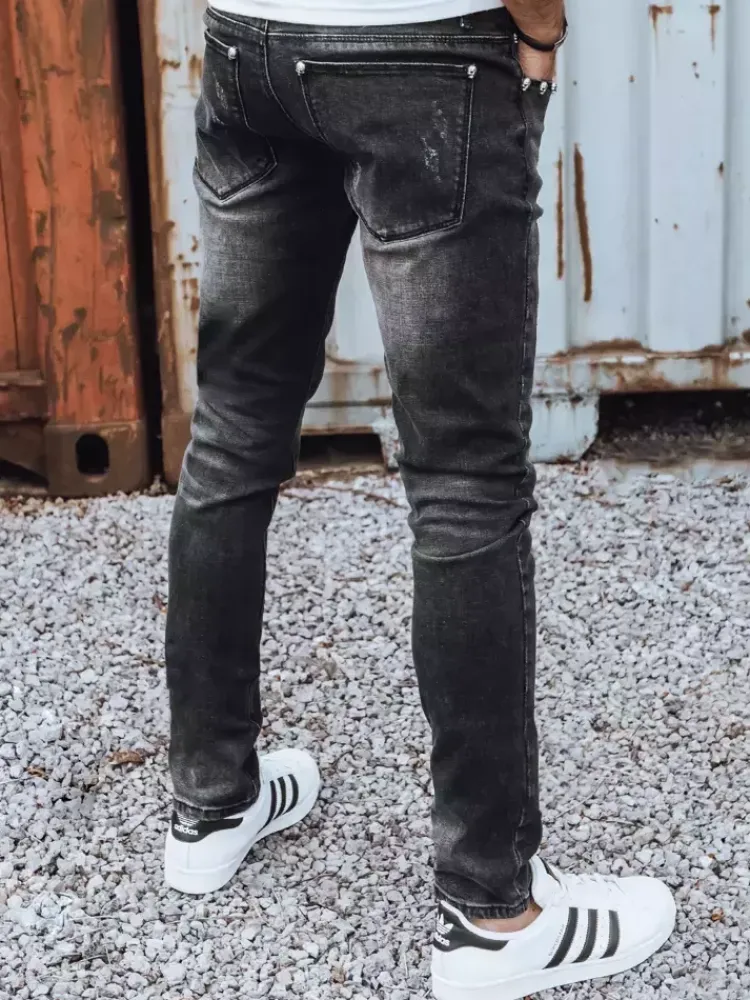 Jeansy Męskie>Dstreet Spodnie męskie czarne UX3825