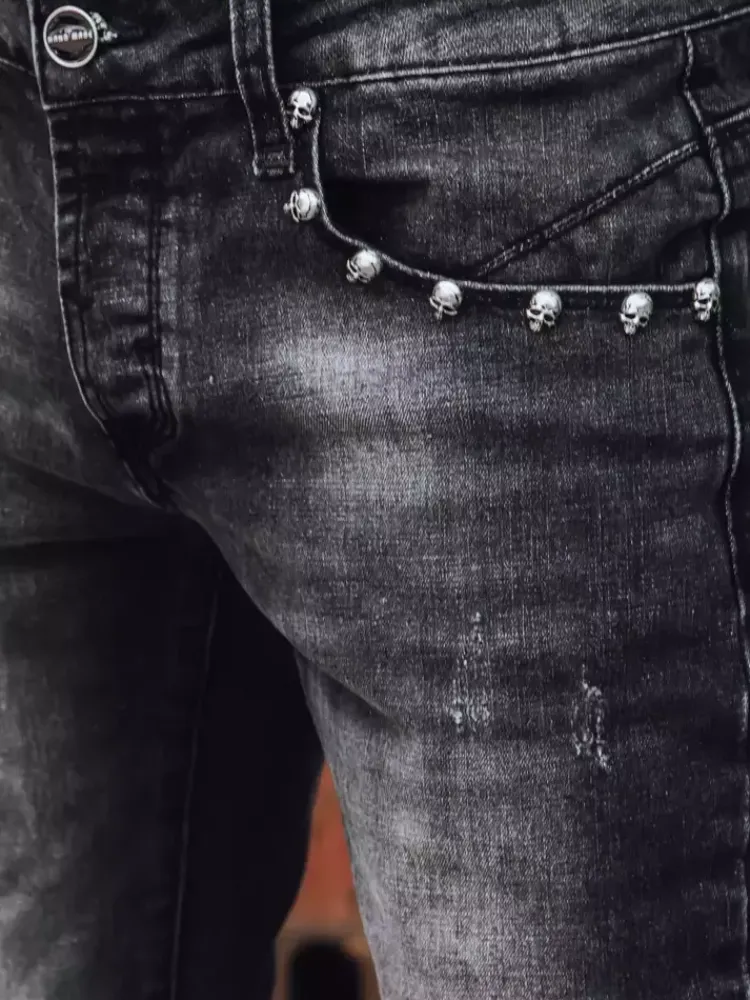 Jeansy Męskie>Dstreet Spodnie męskie czarne UX3825