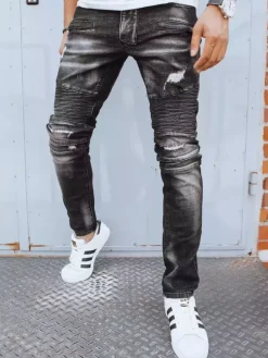 Jeansy Męskie>Dstreet Spodnie męskie czarne UX3815