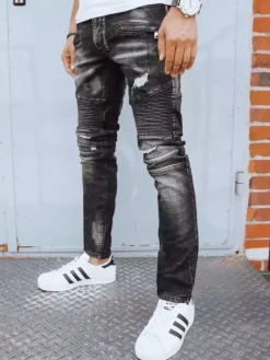 Jeansy Męskie>Dstreet Spodnie męskie czarne UX3815