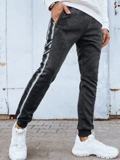 Spodnie Męskie>Dstreet Spodnie męskie dresowe ciemnoszare UX4197