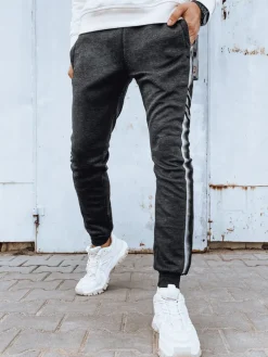 Spodnie Męskie>Dstreet Spodnie męskie dresowe ciemnoszare UX4197