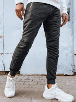 Spodnie Męskie>Dstreet Spodnie męskie dresowe ciemnoszare UX4279