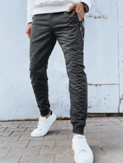 Spodnie Męskie>Dstreet Spodnie męskie dresowe ciemnoszare UX4271