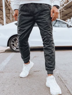 Spodnie Męskie>Dstreet Spodnie męskie dresowe ciemnoszare UX4285