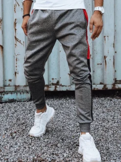Spodnie Męskie>Dstreet Spodnie męskie dresowe ciemnoszare UX4127