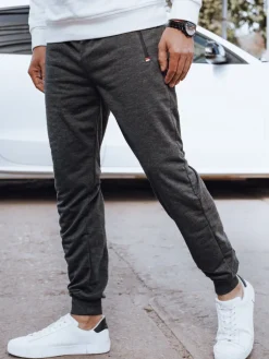 Spodnie Męskie>Dstreet Spodnie męskie dresowe ciemnoszare UX4270