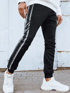 Spodnie Męskie>Dstreet Spodnie męskie dresowe czarne UX4195