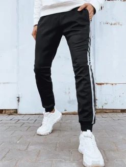 Spodnie Męskie>Dstreet Spodnie męskie dresowe czarne UX4195