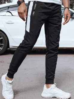 Spodnie Męskie>Dstreet Spodnie męskie dresowe czarne UX4312
