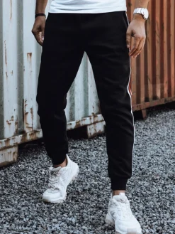 Spodnie Męskie>Dstreet Spodnie męskie dresowe czarne UX4424