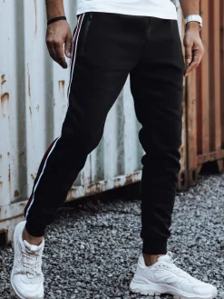 Spodnie Męskie>Dstreet Spodnie męskie dresowe czarne UX4424