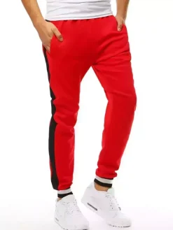 Spodnie Męskie>Dstreet Spodnie męskie dresowe czerwone UX3359