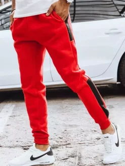 Spodnie Męskie>Dstreet Spodnie męskie dresowe czerwone UX3730