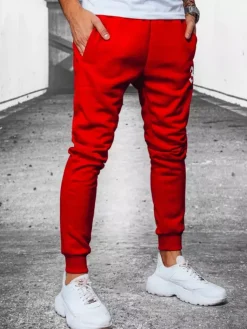 Spodnie Męskie>Dstreet Spodnie męskie dresowe czerwone UX3910