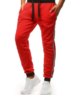 Spodnie Męskie>Dstreet Spodnie męskie dresowe czerwone UX3536