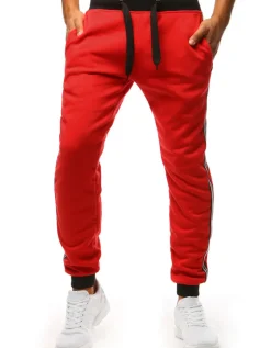 Spodnie Męskie>Dstreet Spodnie męskie dresowe czerwone UX3536