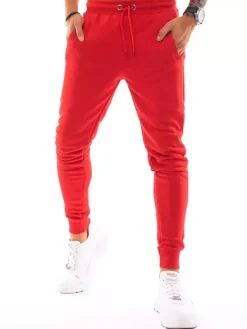 Spodnie Męskie>Dstreet Spodnie męskie dresowe czerwone UX3339