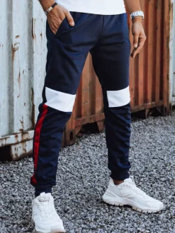 Spodnie Męskie>Dstreet Spodnie męskie dresowe granatowe UX4455