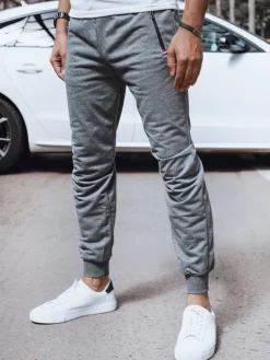 Spodnie Męskie>Dstreet Spodnie męskie dresowe jasnoszare UX4269