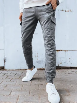 Spodnie Męskie>Dstreet Spodnie męskie dresowe jasnoszare UX4275