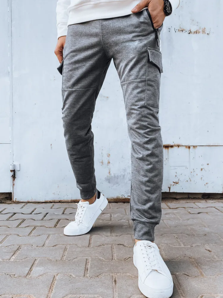 Spodnie Męskie>Dstreet Spodnie męskie dresowe jasnoszare UX4275