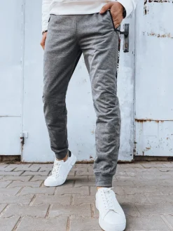 Spodnie Męskie>Dstreet Spodnie męskie dresowe jasnoszare UX4272