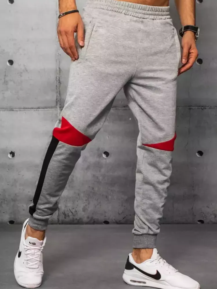 Spodnie Męskie>Dstreet Spodnie męskie dresowe jasnoszare UX3241