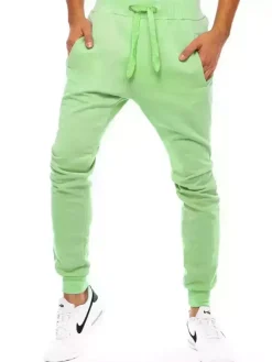 Spodnie Męskie>Dstreet Spodnie męskie dresowe jasnozielone UX3451
