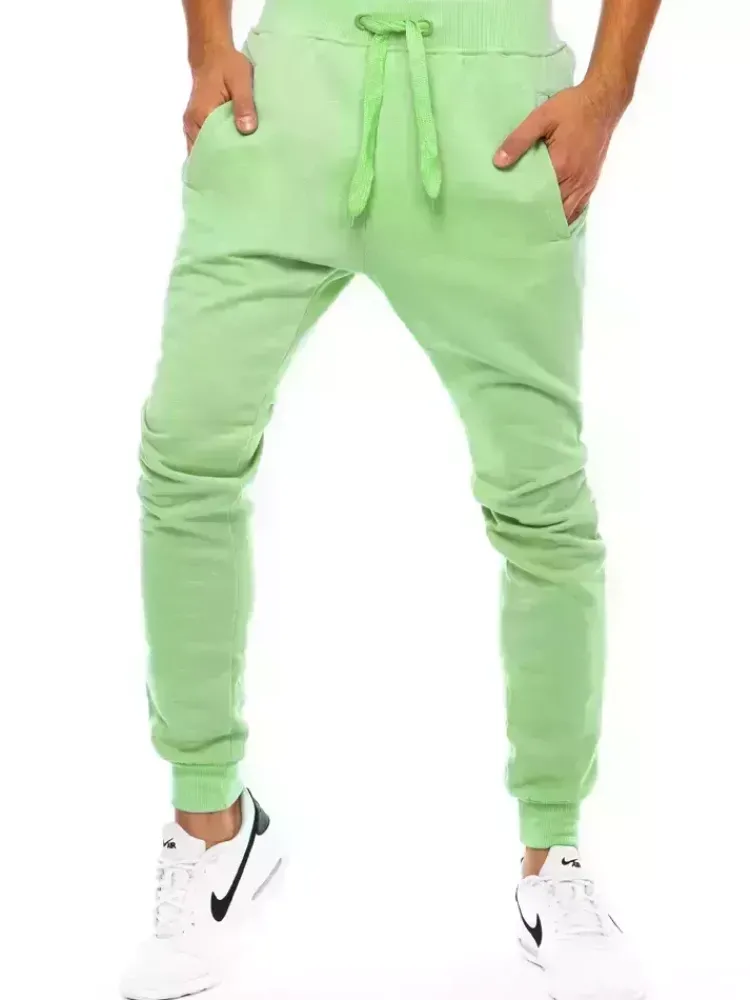Spodnie Męskie>Dstreet Spodnie męskie dresowe jasnozielone UX3451