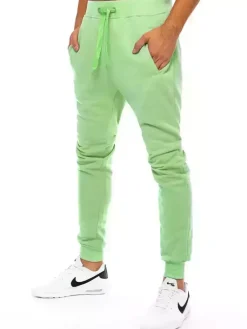 Spodnie Męskie>Dstreet Spodnie męskie dresowe jasnozielone UX3451