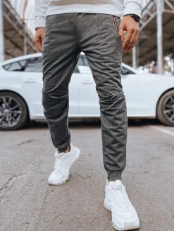 Spodnie Męskie>Dstreet Spodnie męskie dresowe jasnoszare UX4281