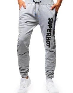Spodnie Męskie>Dstreet Spodnie męskie dresowe jasnoszare UX3521