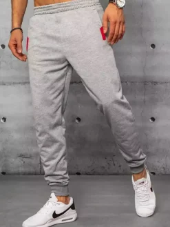 Spodnie Męskie>Dstreet Spodnie męskie dresowe jasnoszare UX3206