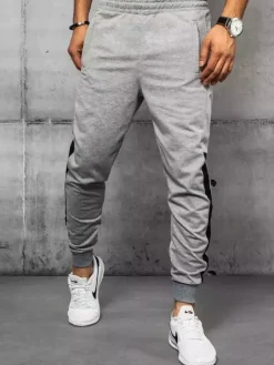 Spodnie Męskie>Dstreet Spodnie męskie dresowe jasnoszare UX3236