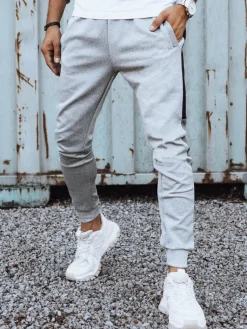 Spodnie Męskie>Dstreet Spodnie męskie dresowe jasnoszare UX4125