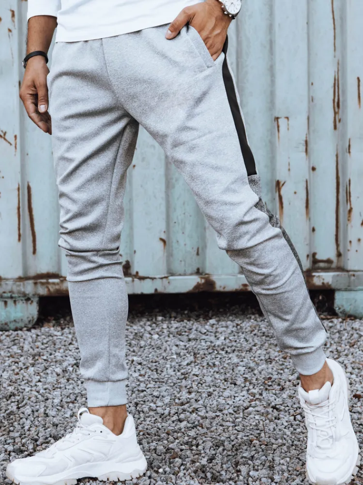 Spodnie Męskie>Dstreet Spodnie męskie dresowe jasnoszare UX4125