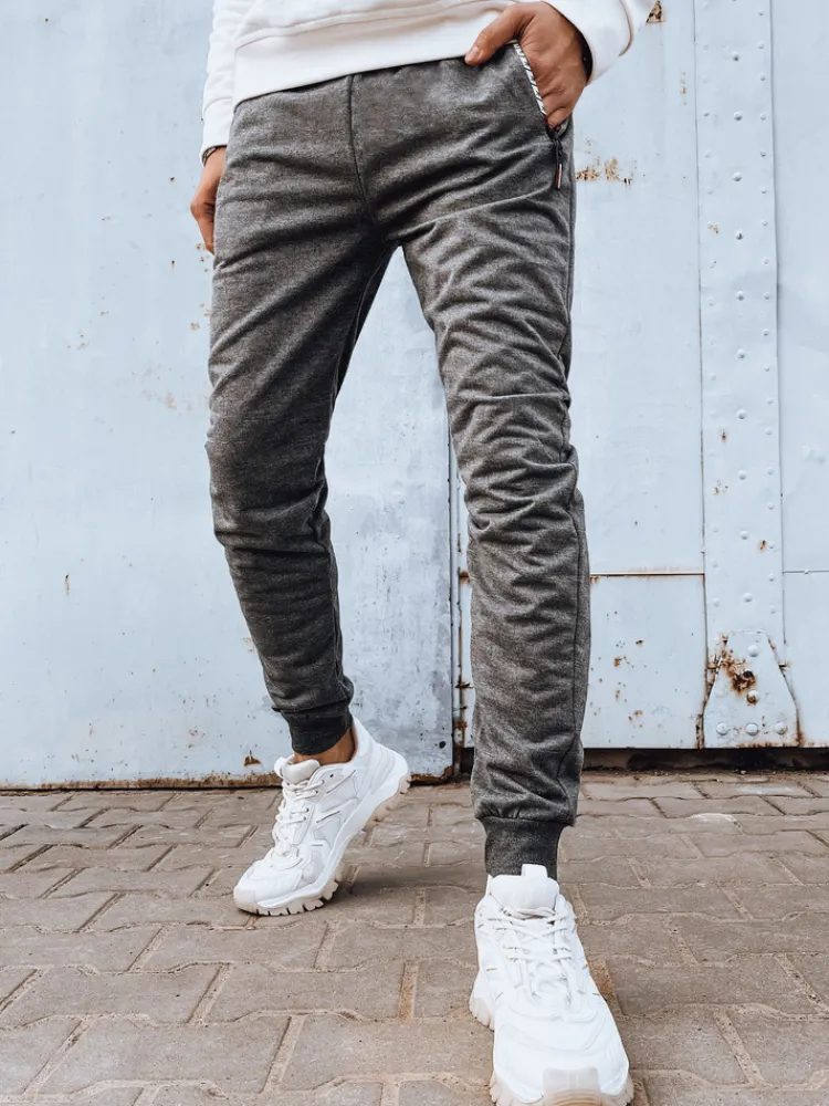 Spodnie Męskie>Dstreet Spodnie męskie dresowe jasnoszare UX4278