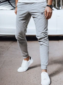 Spodnie Męskie>Dstreet Spodnie męskie dresowe jasnoszare UX4375