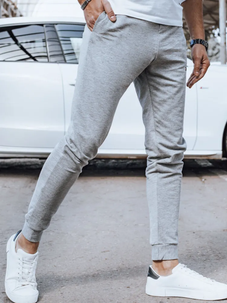 Spodnie Męskie>Dstreet Spodnie męskie dresowe jasnoszare UX4375