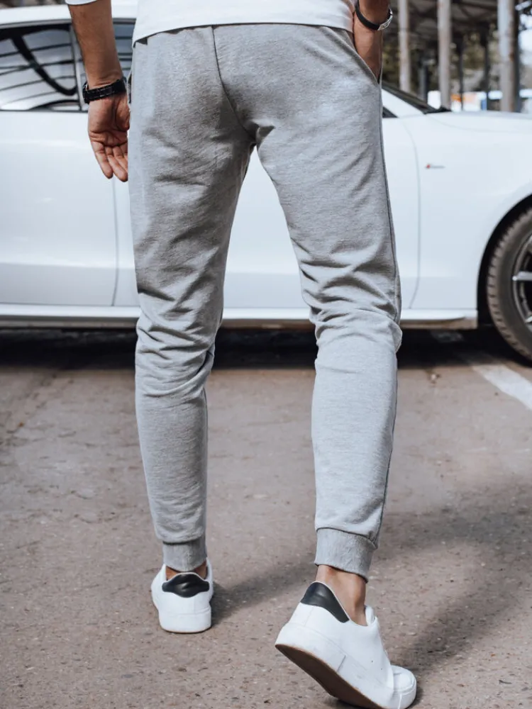 Spodnie Męskie>Dstreet Spodnie męskie dresowe jasnoszare UX4375