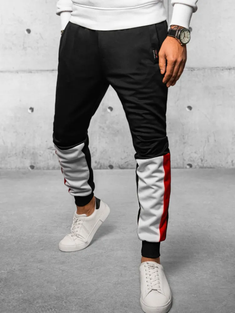 Spodnie Męskie>Dstreet Spodnie męskie dresowe joggery czarne UX4105