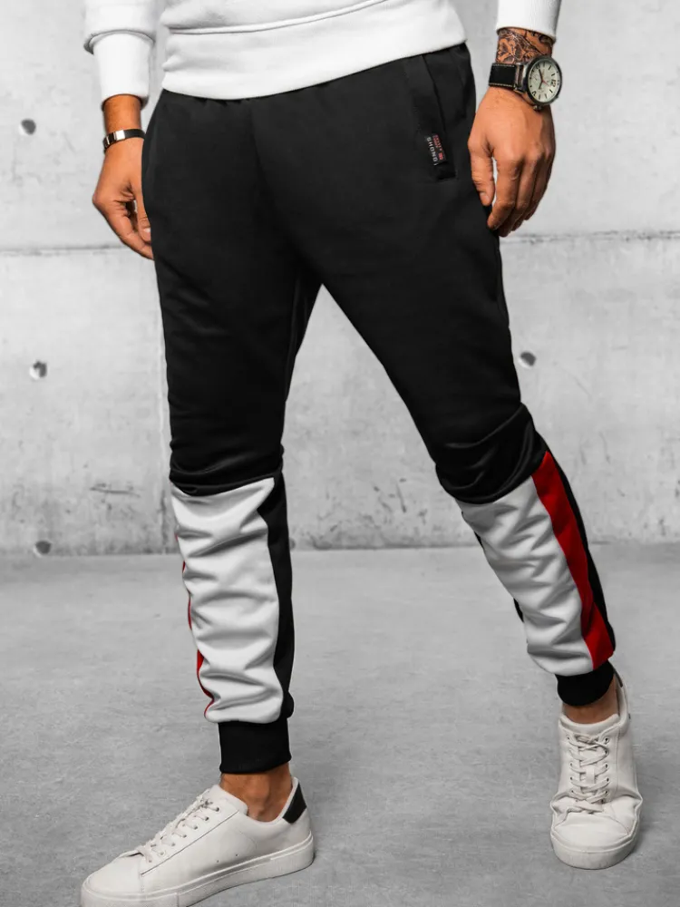 Spodnie Męskie>Dstreet Spodnie męskie dresowe joggery czarne UX4105