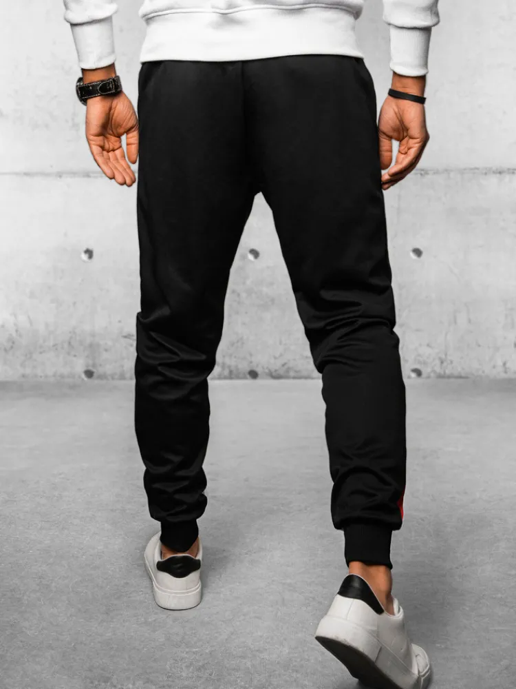 Spodnie Męskie>Dstreet Spodnie męskie dresowe joggery czarne UX4105